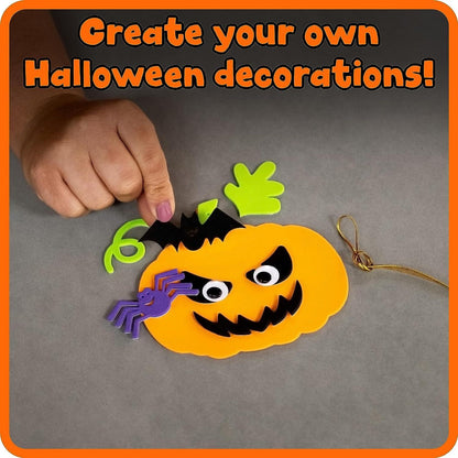 Create Your Own Halloween Pumpkins - Set of 4 - Halloween Crafts for Kids Ages 4-8 - DIY Party Favors, Ornaments, Magnets and Décor - WoodArtSupply