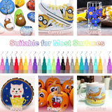 24 Colors Acrylic Paint Pens, Paint Markers for Rock Painting, Fine Point Acrylic Pens WoodArtSupply