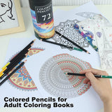 Colored Pencils for Adult Coloring Books, 72 Colored Professional Drawing Pencils, Art Supplies WoodArtSupply