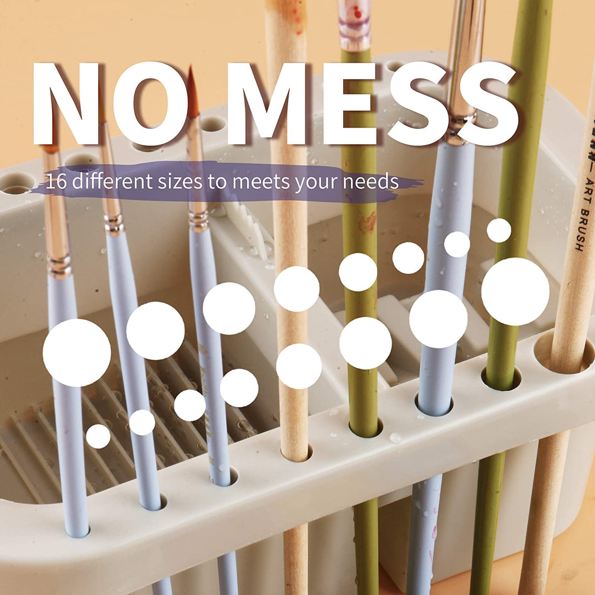 Multi-Use Paint Brush Basin with Brushes Holder,Washer,Trays,Palette Box-Artist Cleaner Cup for Watercolor Oil Acrylic Gouache Painting with Lid WoodArtSupply