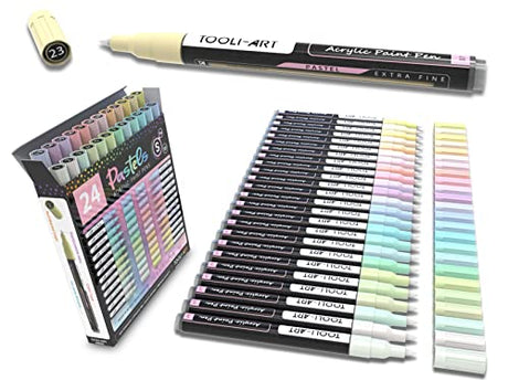 TOOLI-ART Acrylic Paint Markers Paint Pens Special Colors Set For Rock Painting, Canvas, Fabric, Glass, Mugs, Wood, Ceramics, Plastic, Multi-Surface. TOOLI-ART