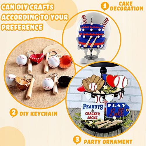 Wesiti 100 Pcs Mini Baseball Bat 2 Inch Unfinished Wooden Bats Unpainted Small Baseball Bats Miniature Bats for Painting Keychain Action Figures DIY Wesiti