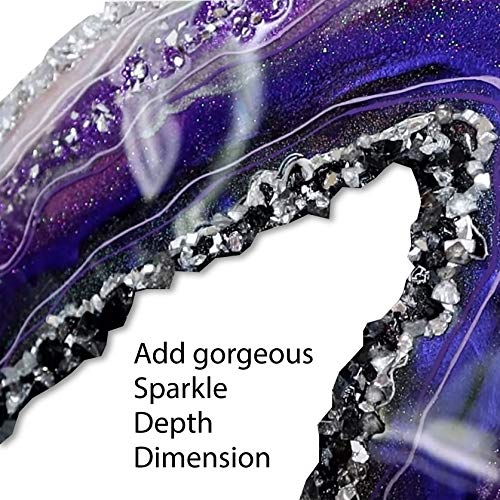 Unicone Art Druzy Geode Crushed Mirror Glass for Resin Epoxy Art Irregular Chunks of Crushed Glass, Metallic, Shiny, Bright, for DIY Art and Craft unicone art
