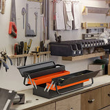 Nightcore 27” x 21” x 8.5” Metal Tool Box, 5-Tray Cantilever Tool Box with 3 Levels Fold Out Organizer Storage, Portable Folding Tool Organizer with Generic