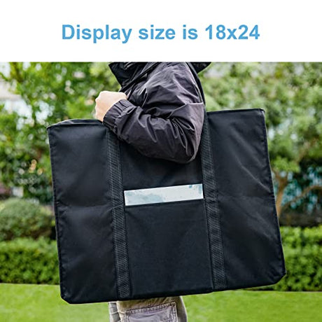 Jjring Dacron Light Weight Art Portfolio Bag, 18 Inches by 24 Inches, Black Carrying Storage Case for Poster, Sketching, and Drawing JJRING