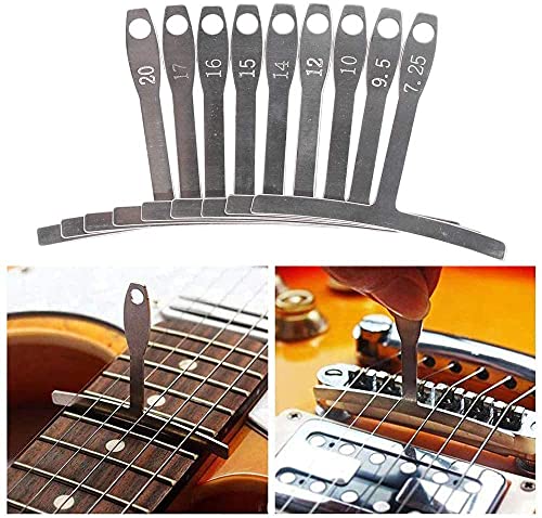 Jiayouy 13 Pieces Luthier Tools Including 32 Blades Feeler Gauge 9pcs Understring Radius Gauge Guitar Neck Notched Straight Edge String Action Gauge - WoodArtSupply