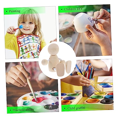 Tofficu 4pcs Unfinished Wooden Figurines Wooden Peg Dolls Unfinished Wooden Doll DIY Peg Dolls Unfinished Peg People Unfinished Dolls Pegs Wooden