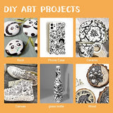 Arrtx Black Acrylic Paint Pens - 8 Pack Brush Tip and Fine Tip (Dual Tip) Black Paint Markers for Rock Painting, Water Based Acrylic Painting Arrtx