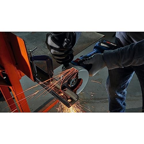 BOSCH GWS18V-8N 18V Brushless 4-1/2 In. Angle Grinder with Slide Switch (Bare Tool),Black/grey/blue - WoodArtSupply