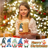 25 Pieces Christmas Wooden Gnome Cutouts Slices Unfinished Blank Wood Hanging Ornaments with 25 Ropes for Christmas Tree DIY Craft Making Painting PEVOGON