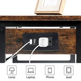 HOOBRO Industrial Printer Stand, 3-Tier Mobile Printer Table, Rolling Cart with Power Outlets and USB Ports, Home Printer Stand with 2 Hooks, for HOOBRO