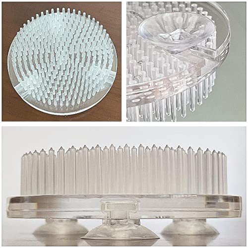 2Pcs Thicken Plastic Flower Frog 70mm/2.76" Clear Japanese Floral Frogs Round Ikebana Kenzan Flower Arrangement Pin Frog Holder Eggone