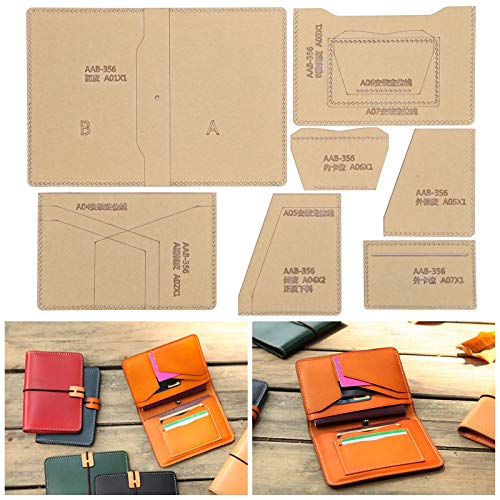 Wallet Making Template Clear Acrylic Template Leather Passport Bag Card Holder Making Stencil Kit for DIY Leather Craft Tool - WoodArtSupply