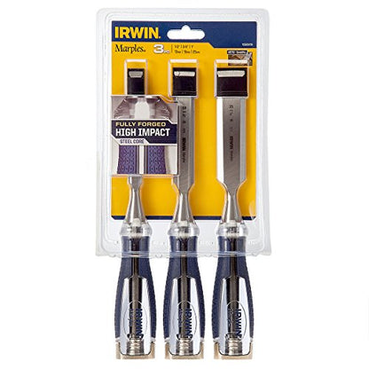 IRWIN Marples 10503419 M750 Splitproof Soft Touch Chisels (Set of 3) - WoodArtSupply