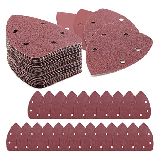 ZEHIQ 100 Pieces Mouse Detail Sander Sandpaper, Mouse Sanding Disc Hook and Loop Sanding Sheets Assorted 40/60/80/120/240/320/400/600/800/1000 Grits - WoodArtSupply