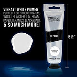 U.S. Art Supply Artists Oil Color Paint, Titanium White, 2 Extra-Large 100ml Tubes - Professional Grade, Excellent Tinting Strength, Mixable - U.S. Art Supply