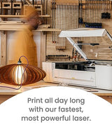 Glowforge Pro Laser Cutter - Create 12x Faster with Wood, Leather, Metal, and Stone. Ultimate Power and Cooling, with AI Prints up to 50 ft. Launch & Glowforge