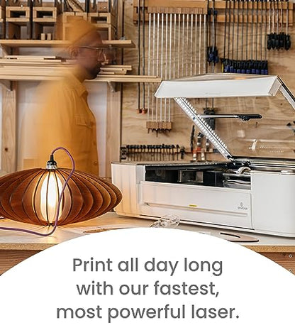 Glowforge Pro Laser Cutter - Create 12x Faster with Wood, Leather, Metal, and Stone. Ultimate Power and Cooling, with AI Prints up to 50 ft. Launch & - WoodArtSupply