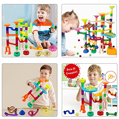 DSHMIXIA Marble Run for Kids Ages 4-8-12 150pcs Sturdy Building Toys Kids Games Marbles Run Track Amazing Fun Boys Girls Gifts (Standard) - WoodArtSupply