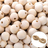 Foraineam 200 Pcs 1 Inch / 25mm Wood Beads Round Wooden Spacer Beads Unfinished Natural Wood Loose Beads Foraineam