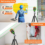 Laser Level, Elikliv 4D Laser Level 360 Self Leveling, 200Ft Green Laser Level Lines Tool, 4x360° Cross Line Laser for Construction and Picture Elikliv