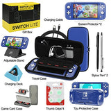 Switch Lite Accessories Bundle, Kit with Carrying Case,TPU Case Cover with Screen Protector,Charging Dock,Playstand, Game Card Case, USB Cable, WDZREE