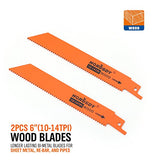 HORUSDY 10-Piece Reciprocating Saw Blades Set, Metal & Woodcutting Saw Blades, Sawzall Blades HORUSDY