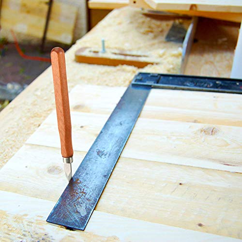 Marking Knife Woodworking Marking Knife Thin Blade Dual Double Bevel Striking Knife Hardened Mn-V Steel Heat Treated Striking Marking Knife (2 Mudder