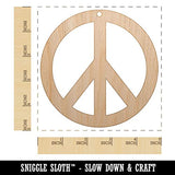 Peace Sign Unfinished Craft Wood Holiday Christmas Tree DIY Pre-Drilled Ornament Sniggle Sloth