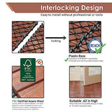 PrimeZone 54 PCS Solid Acacia Wood Interlocking Patio Deck Tiles - 12" x 12" Indoor Outdoor Waterproof Flooring Tiles for Balcony, Backyard, Garden & PrimeZone