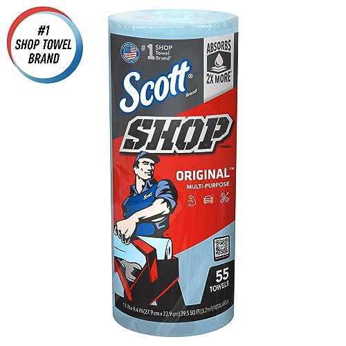 Scott® Shop Towels Original (75147), Blue, (55 Towels/Roll, 12 Rolls/Case, 660 Towels/Case) SCOTT SHOP ORIGINAL