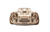 UGEARS Vintage Car Model Kit - Drift Cobra Racing Car 3D Puzzle Kit Idea - Wooden 3D Puzzles Model Kits for Adults with Powerful Spring Motor - Model UGEARS