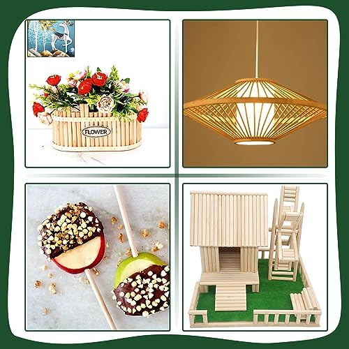 DLOnline 150Pcs Wooden Dowel Rods Wood Sticks - 1/4 x 12 Inch Unfinished Bamboo Sticks Precut Dowels for Crafts and DIY DLOnline