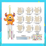 Monster Wind Chime Craft Kit for Kids - DIY Wooden Arts & Crafts Activity Fennoral