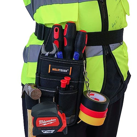 MELOTOUGH Pocket Tool Pouch Tool Belt Pouches with Belt Clip Utility Mini Tool Organizer Pouch for Electrician,Carpenter,Construction,Technician MELOTOUGH