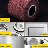 Flap Burnishing Wheel - Atoplee 120x100mm 80 Grit Non-Woven Abrasive Polishing Flap Burnishing Wheel for Wire Drawing Metal Iron Aluminum Polishing ATOPLEE