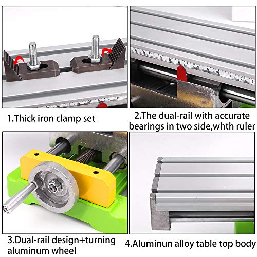 MYSWEETY Multifunction Worktable Milling Working Cross Table Milling Machine Compound Drilling Slide Table For Bench Drill Adjustme X-Y (6350 SIZE) MYSWEETY