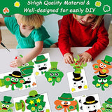 chiazllta 36 Packs St. Patrick's Day Craft Kits DIY Shamrock Art Craft for Preschool Kids, St. Patrick’s Day Make Your Own Shamrock Paper Craft Set chiazllta