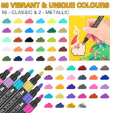 NICETY 58 Colors Acrylic Paint Pens Paint Markers, 3mm Medium Tip Point Acrylic Paint Pens for Rock Painting, Canvas, Wood, Ceramic, Glass, Stone, NICETY