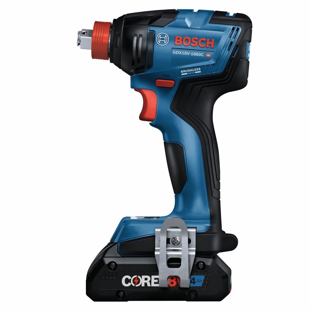 BOSCH GXL18V-227B25 18V 2-Tool Combo Kit with Connected-Ready Two-In-One 1/4 In. Bit/Socket Impact Driver/Wrench, 1/2 In. Hammer Drill/Driver and (2) - WoodArtSupply