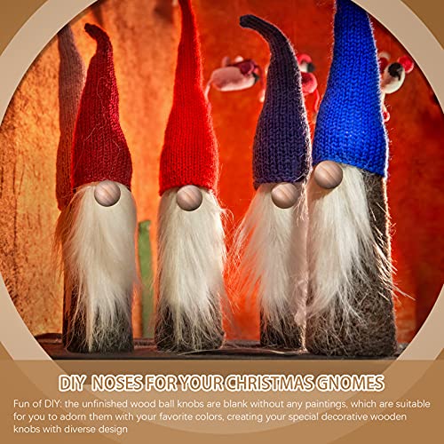 Jetec 30 Pcs Unfinished Wood Ball Knobs Pulls Handles Round Wood Knobs Cabinet Doors Unfinished Wooden Ball Knobs for Kitchen Cabinet Knobs Drawer Jetec