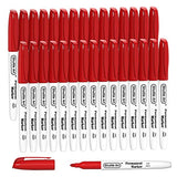 Shuttle Art Permanent Markers, 30 Pack Red Permanent Marker set,Fine Point, Works on Plastic,Wood,Stone,Metal and Glass for Doodling, Marking… Shuttle Art