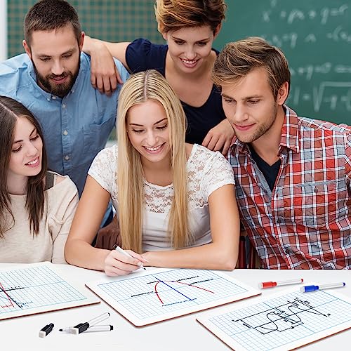 Magicfly Small White Board Grid Whiteboard Dry Erase Boards XY Axis Graph 9"x12", 16 Pack Mini Math Whiteboard Portable for Students Classroom Magicfly