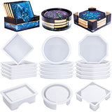 LET'S RESIN 18 Pcs Coaster Resin Molds Silicone, Coaster Molds with Round Square Octagon Shape Holder Molds for Epoxy Resin, DIY Art Craft Cup Mats LET'S RESIN