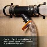 POWERTEC 70190V 4-Inch by 2-1/2-Inch Y-Fitting Dust Collection Hose Connector, 1 PK POWERTEC
