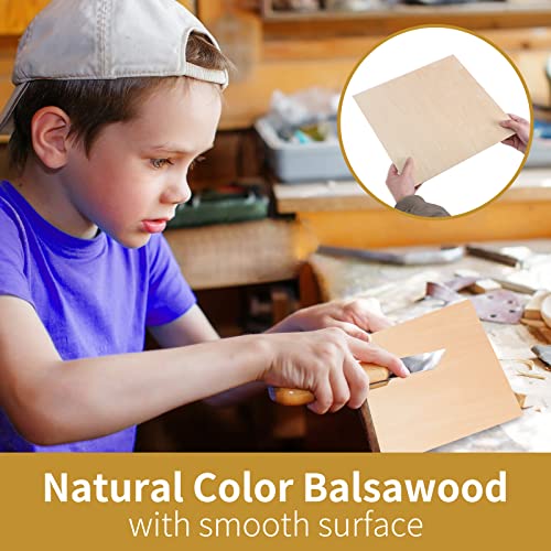 24 Pieces 1/8" x12" x 12" Craft Wood Basswood Sheets Thin Wood Slices Craft Project Board Unfinished Plywood for Laser Cutting DIY Wooden Plate Model FORACKS