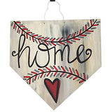 Home Base Plate Cutout Unfinished Wood Sports Décor Baseball Softball Door Hanger Everyday MDF Shape Canvas Style 1 (6") Diverse Woodworking