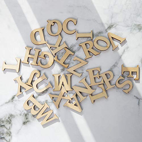 HZLHZYY 72 Pieces 4" Wood Alphabet Letters Unfinished Wooden Numbers Craft Letters Large Natural Wood Letters Paintable Home Wall Decor ABC Letters HZLHZYY