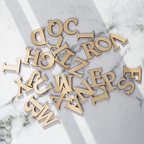HZLHZYY 72 Pieces 4" Wood Alphabet Letters Unfinished Wooden Numbers Craft Letters Large Natural Wood Letters Paintable Home Wall Decor ABC Letters