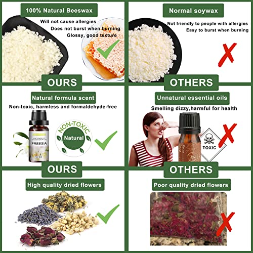 Complete Candle Making Kit with Wax Melter, Making Supplies,DIY Arts&Crafts Gift for Kids,Beginners,Adults,Including 500w Electronic Stove,Wicks,Rich Haccah